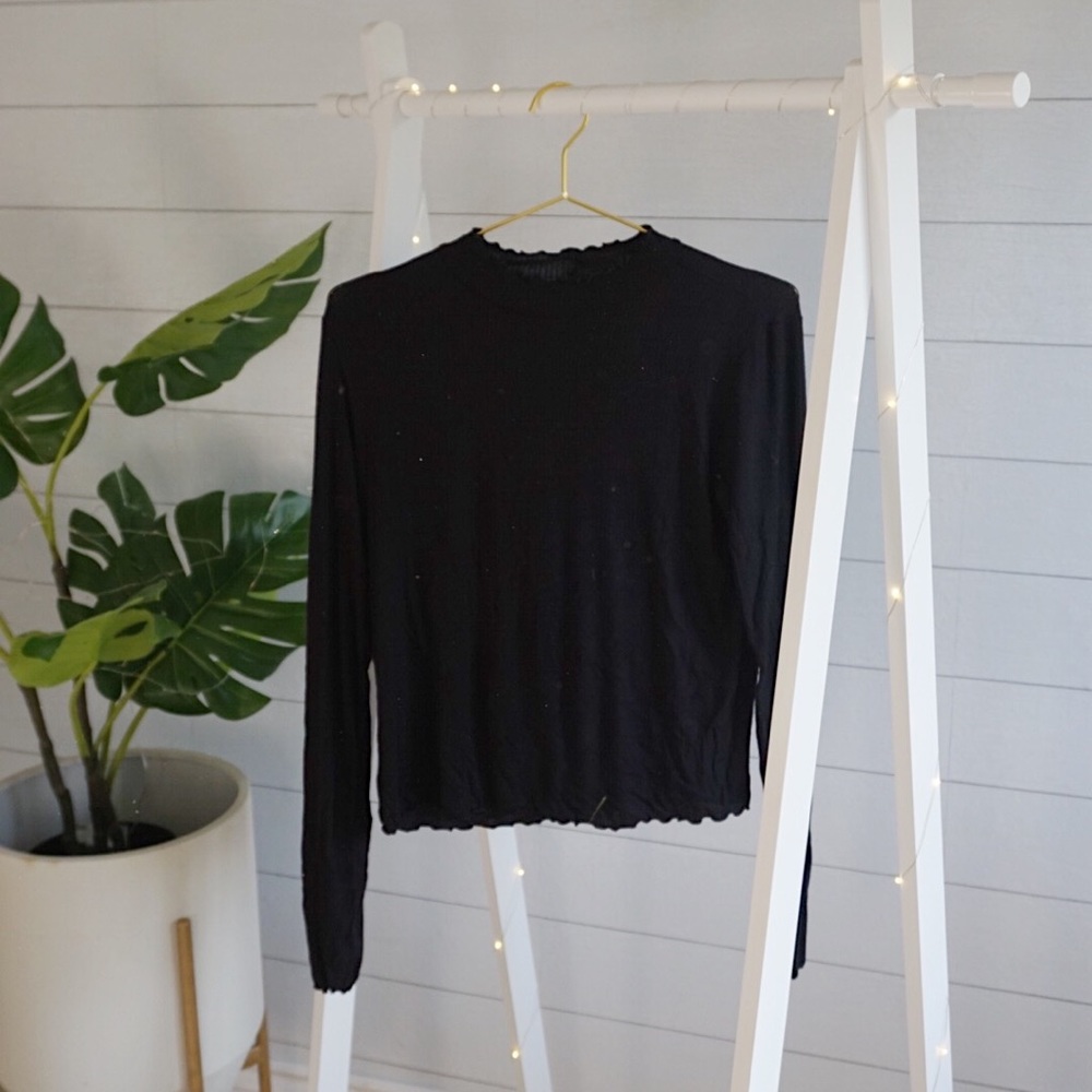Ruffled Turtle Neck